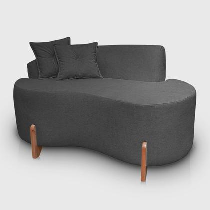 Imagem de Kit Sofá Orgânico Feijão Com Poltrona Pé De Madeira Bouclé Minimalista