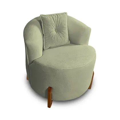 Imagem de Kit Sofá Orgânico Feijão Com Poltrona Pé De Madeira Bouclé Minimalista