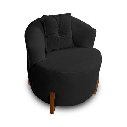 Imagem de Kit Sofá Orgânico Feijão Com Poltrona Pé De Madeira Bouclé Minimalista