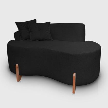 Imagem de Kit Sofá Orgânico Feijão Com Poltrona Pé De Madeira Bouclé Minimalista