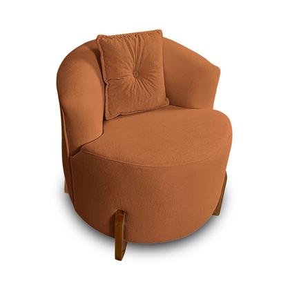 Imagem de Kit Sofá Orgânico Feijão Com Poltrona Pé De Madeira Bouclé Minimalista