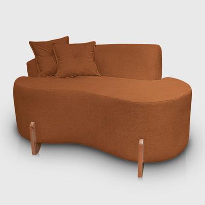 Imagem de Kit Sofá Orgânico Feijão Com Poltrona Pé De Madeira Bouclé Minimalista