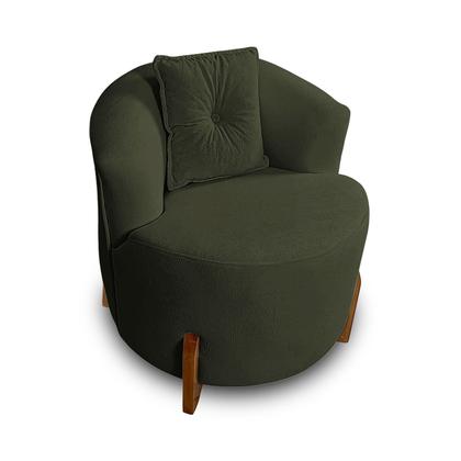 Imagem de Kit Sofá Orgânico Feijão Com Poltrona Pé De Madeira Bouclé Minimalista