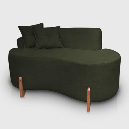 Imagem de Kit Sofá Orgânico Feijão Com Poltrona Pé De Madeira Bouclé Minimalista