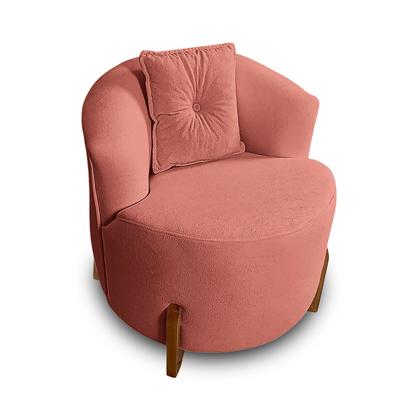 Imagem de Kit Sofá Orgânico Feijão Com Poltrona Pé De Madeira Bouclé Minimalista