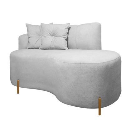 Imagem de Kit Sofá Orgânico Grécia 2 Lugares 145cm e 1 Poltrona Linho Bouclê Cinza SOFA STORE