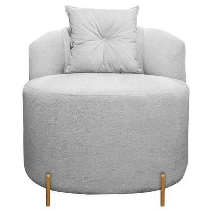 Imagem de Kit Sofá Orgânico Grécia 2 Lugares 145cm e 1 Poltrona Linho Bouclê Cinza SOFA STORE