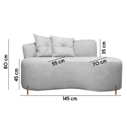 Imagem de Kit Sofá Orgânico Grécia 2 Lugares 145cm e 1 Poltrona Linho Bouclê Cinza SOFA STORE