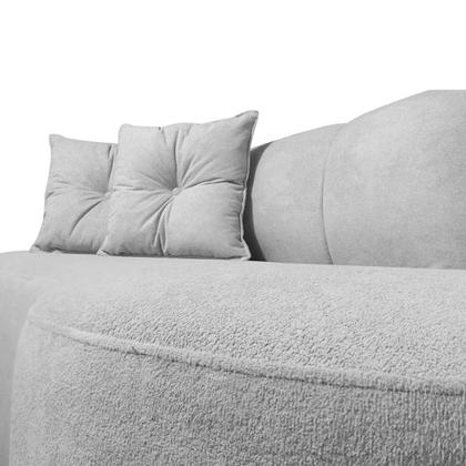 Imagem de Kit Sofá Orgânico Plaza 2 Lugares 145cm e 2 Poltronas Linho Bouclê Cinza SOFA STORE