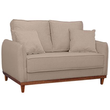 Imagem de Kit Sofa Sena 2 e 3 Lugares Base de Madeira para Sala Hotel Linho Bege