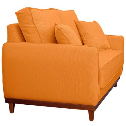 Imagem de Kit Sofa Sena 2 e 3  Lugares Base de Madeira para Sala Hotel Linho Terra Cota