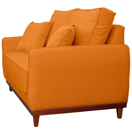 Imagem de Kit Sofa Sena 2 e 3  Lugares Base de Madeira para Sala Hotel Linho Terra Cota