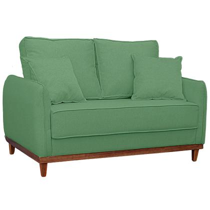 Imagem de Kit Sofa Sena 2 e 3 Lugares Base de Madeira para Sala Hotel Linho Verde