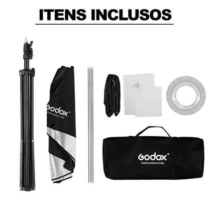 Imagem de Kit Softbox Bowens Godox Com Tela Grid 60x60cm + Tripé 2,4m