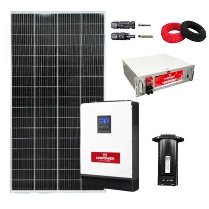 Imagem de Kit Solar 2720W/dia Inversor 3kW 48V/127V 80A e Bateria de Lítio