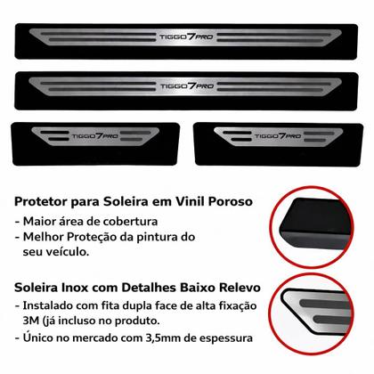 Imagem de Kit Soleira Em Aço Inox Chery Tiggo 7 pro todos os anos