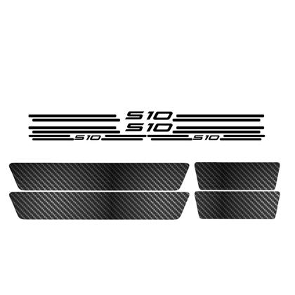 Imagem de Kit Soleira Protetora Porta Premium Black Carbono - S10