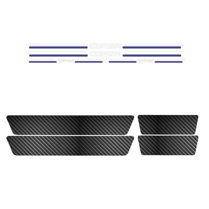 Imagem de Kit Soleira Protetora Porta Premium Blue Carbono - Corsa