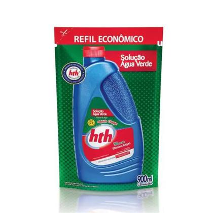 Imagem de Kit Solução Água Verde Algicida Choque 4 Refis 900ML Hth