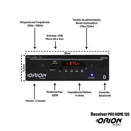 Imagem de Kit Som Ambiente Amplificador Bluetooth + 6 Caixas Acústicas teto gesso quadradas