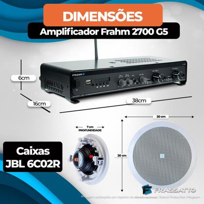 Imagem de Kit Som Ambiente Bluetooth Area Gourmet Conexão Optical Tv Spotify + 4 Arandelas Embutir Jbl