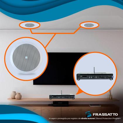 Imagem de Kit Som Ambiente Bluetooth Area Gourmet Conexão Optical Tv Spotify + 4 Arandelas Embutir Jbl