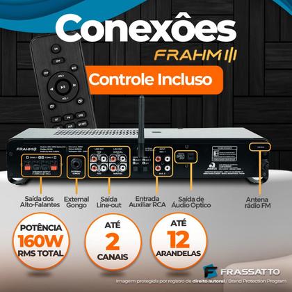 Imagem de Kit Som Ambiente Bluetooth Area Gourmet Conexão Optical Tv Spotify + 4 Arandelas Embutir Jbl