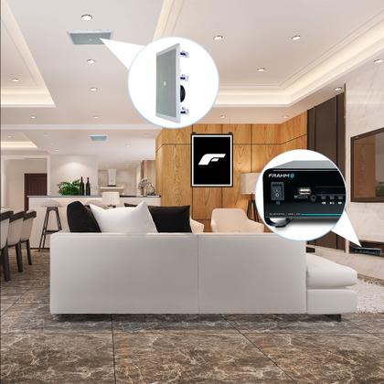 Imagem de Kit Som Ambiente Bluetooth Usb Sd Controle Remoto Amplificador Com 2 Arandelas Jbl Retangular