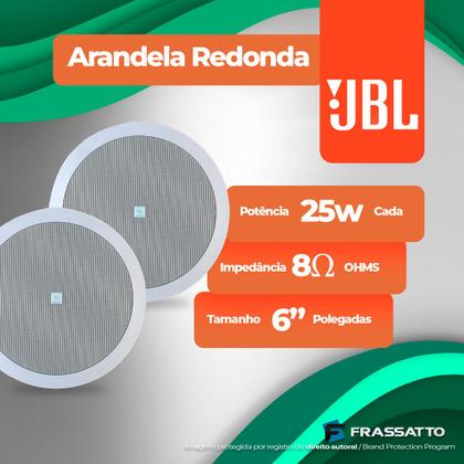 Imagem de Kit Som Ambiente Bluetooth Usb Sd Controle Remoto Amplificador Com 4 Arandelas Jbl Redonda