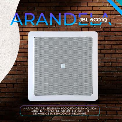 Imagem de Kit Som Ambiente Embutir Teto Jbl 10 Arandelas Retangular + Receiver Slim Bluetooth Usb Sd Controle