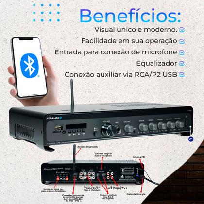 Imagem de Kit Som Ambiente Hotel Sala Home 8 Arandelas Jbl + Amplificador Bluetooth Entrada Tv Slim 3700