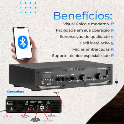 Imagem de Kit Som Ambiente Para Consultórios Bluetooth Usb Sd Receiver Com 4 Arandelas Jbl 