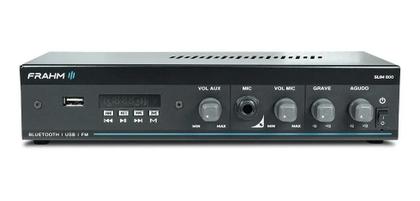 Imagem de Kit Som Ambiente Residencial Frahm Amplificador Slim 800 Bluetooth Usb + 4 caixas PS200 Loja Bar