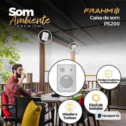 Imagem de Kit Som Ambiente Restaurante Bluetooth Receiver Slim 1600 Usb Sd + 12 Caixas Acustica Ps200 Branca