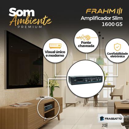 Imagem de Kit Som Ambiente Restaurante Bluetooth Receiver Slim 1600 Usb Sd + 12 Caixas Acustica Ps200 Branca