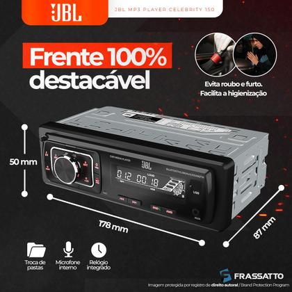 Imagem de Kit Som Automotivo Bluetooth Jbl Carro Usb Sd Mp3 Player + 4 Alto Falantes Portas Jbl