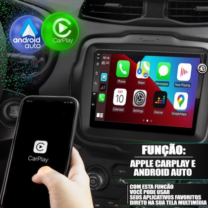 Imagem de Kit Som Carro Central Multimidia Universal 9 Polegadas 2 Din Com Carplay Android Auto Espelhamento Usb Bluetooth + Câmera de ré