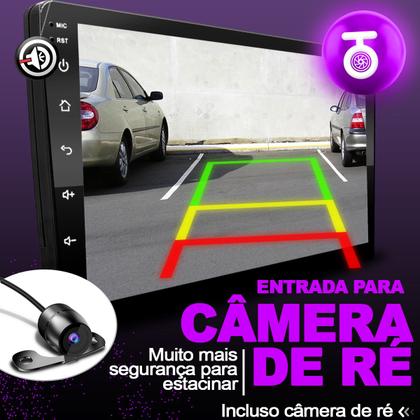Imagem de Kit Som Carro Central Multimidia Universal 9 Polegadas 2 Din Com Carplay Android Auto Espelhamento Usb Bluetooth + Câmera de ré