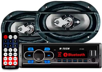 Imagem de Kit Som Radio Mp3 Bluetooth + 2 Kit Alto Falante 6x9 200w