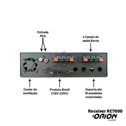 Imagem de Kit Som Residencial Amplificador + 8 Caixas De Som Orion 55w