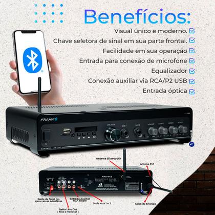 Imagem de Kit Sonorização Ambiente Bluetooth Usb Sd + 6 Caixa Jbl Branca Som de Qualidade