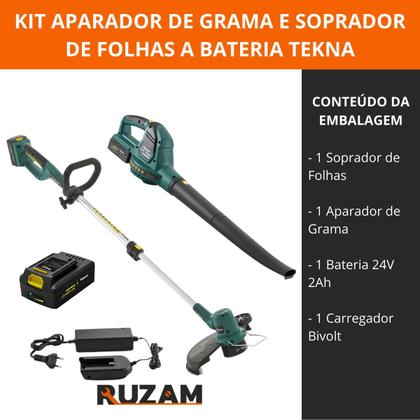 Imagem de Kit Soprador e Aparador de Grama a Bateria 24V Tekna