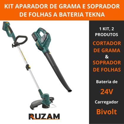 Imagem de Kit Soprador e Aparador de Grama a Bateria 24V Tekna