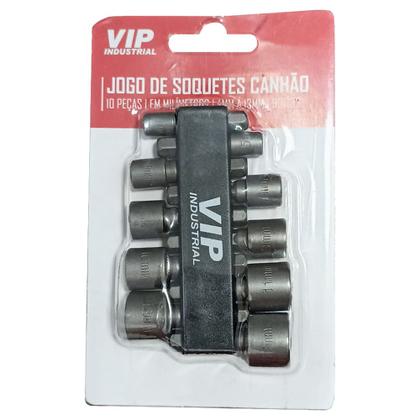 Kit Soquete Cânhão 4 a 13mm 10 Peças 901732 - 3 Unidades - VIP