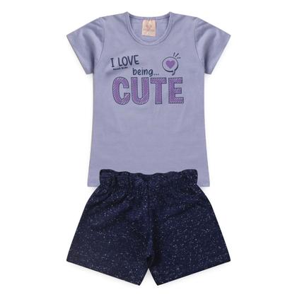 Imagem de Kit Sortido 10 Peças de Roupas Infantil Menina 5 Camisetas + 5 Bermudas - Conjuntos Feminino Verao