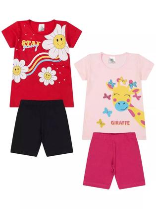 Imagem de Kit Sortido 10 Peças de Roupas Infantil Menina Conjunto Ciclista menina infantil 5 conjuntos