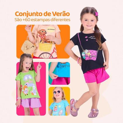 Imagem de Kit Sortido 10 Peças de Roupas Infantil Menina Conjunto Verão Roupas Infantil Menina dias quentes