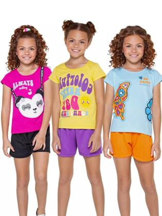 Imagem de Kit Sortido 10 Peças de Roupas Infantil Menina Conjunto Verão Roupas Infantil Menina dias quentes