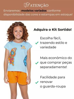 Imagem de Kit Sortido 10 Peças de Roupas Infantil Menina Conjunto Verão Roupas Infantil Menina dias quentes