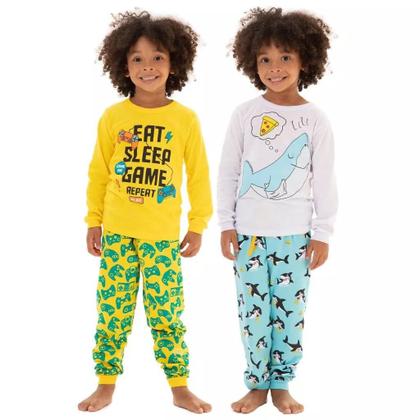Imagem de Kit Sortido 10 Peças Pijama Infantil Menino Manga Comprida kit 5 pijamas para menino manga longa